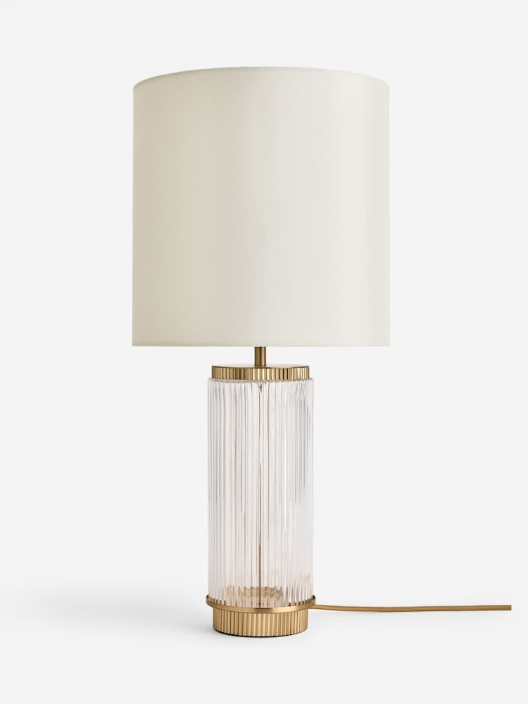Lipsy Brass Ridge Glass Table Lamp - Image 6 of 6