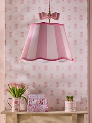 Cath Kidston Pink/White Stripe Canopy Bow Pendant Light - Image 2 of 5