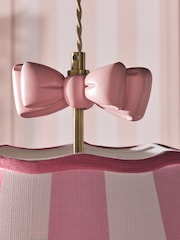 Cath Kidston Pink/White Stripe Canopy Bow Pendant Light - Image 4 of 5