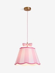 Cath Kidston Pink/White Stripe Canopy Bow Pendant Light - Image 5 of 5
