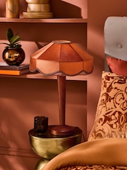 Laurence Llewelyn-Bowen Amber/Wood Speakeasy Table Lamp - Image 2 of 5