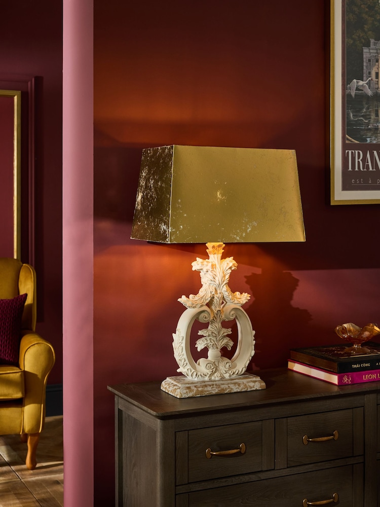 Laurence Llewelyn-Bowen Cream/Gold Corisette Table Lamp - Image 1 of 4