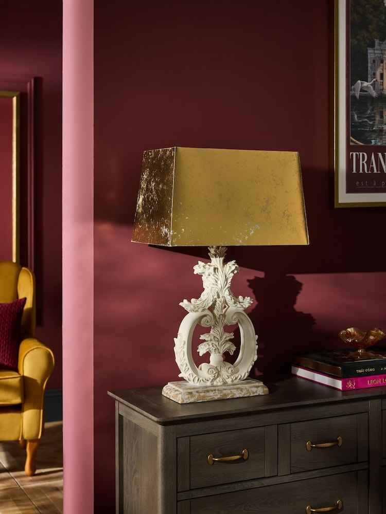 Laurence Llewelyn-Bowen Cream/Gold Corisette Table Lamp - Image 2 of 4