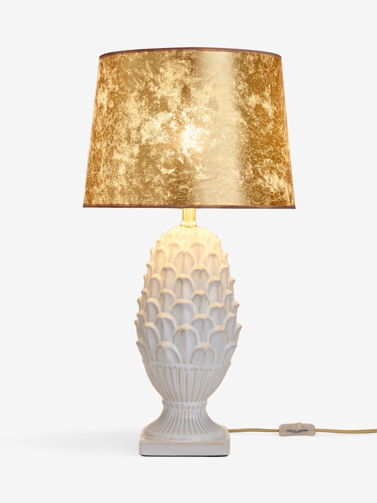 Laurence Llewelyn-Bowen Cream/Gold Cynara Artichoke Table Lamp - Image 5 of 5