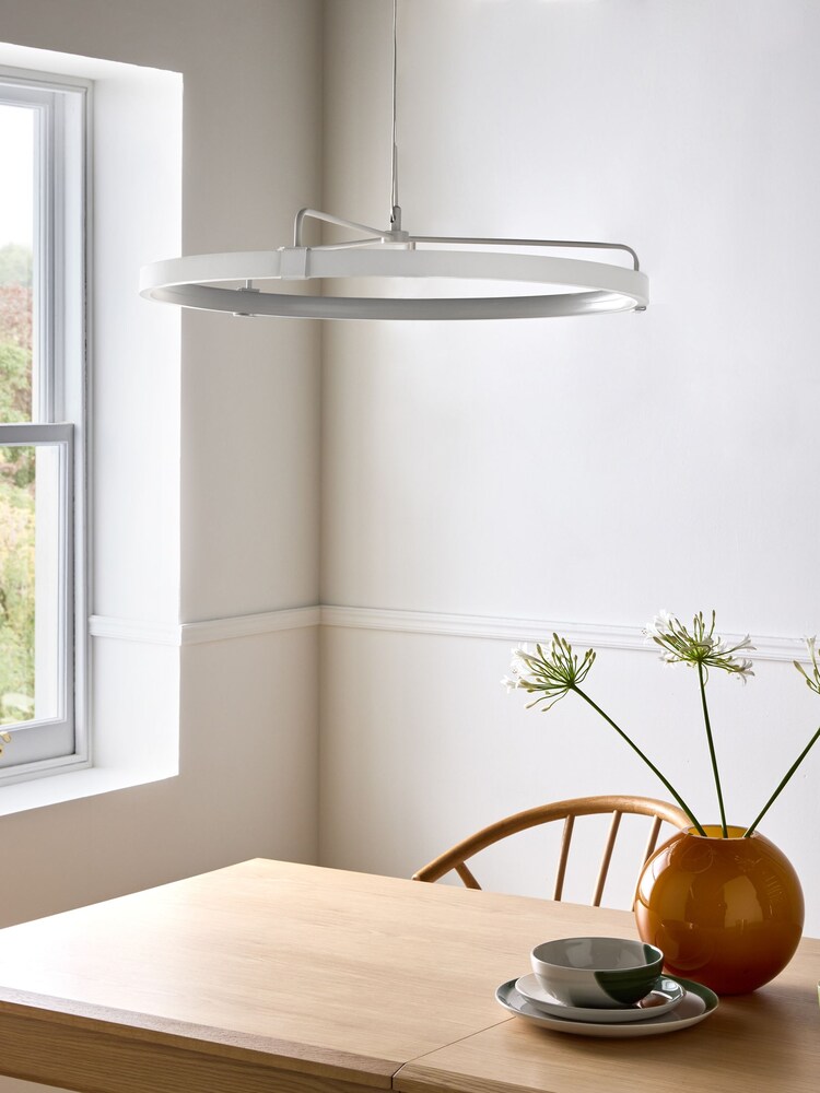 Jasper Conran London White Circular Pendant Light - Image 2 of 2