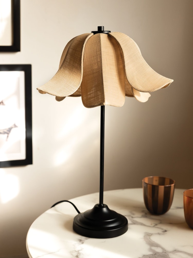 Rockett St George Sand Cream/Black Petal Table Lamp - Image 1 of 4 Rockett St George Sand Cream/Black Petal Table Lamp - Image 1 of 4