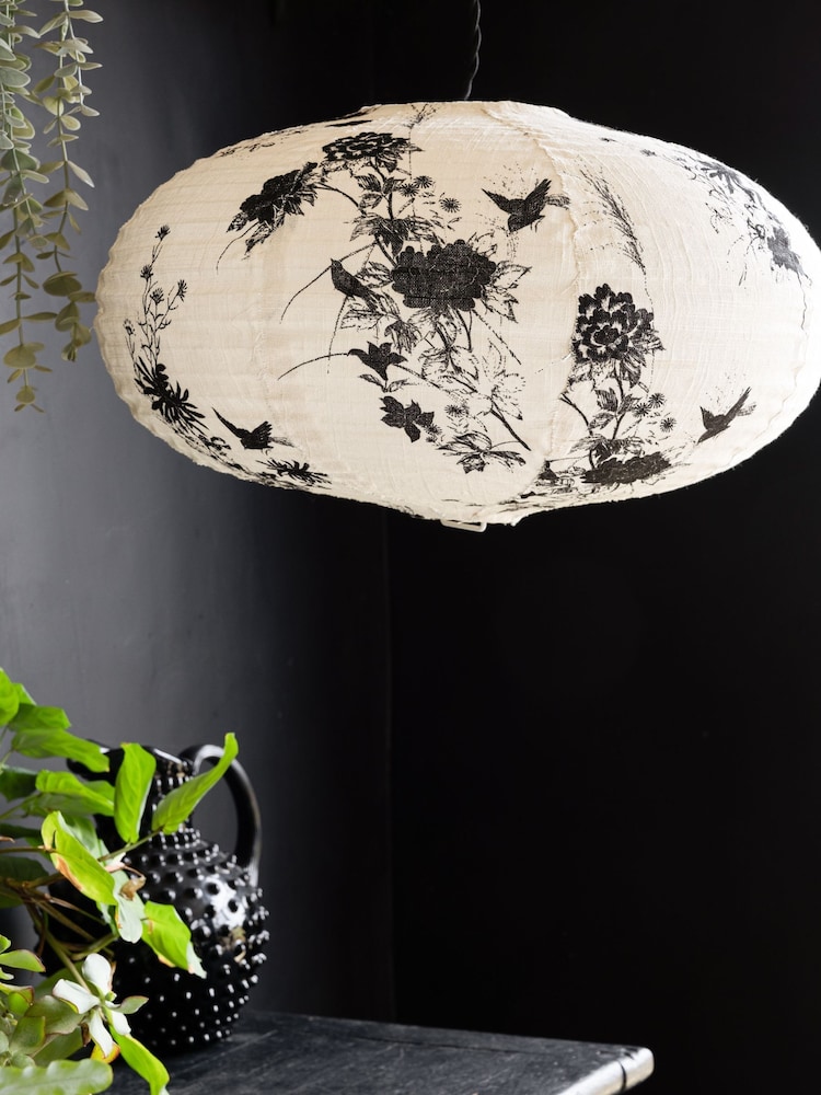 Rockett St George Cream/Black Easy Fit Flower Print Silhouette Shade - Image 1 of 4