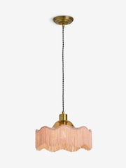 Rockett St George Amber Orange Fringe Glass Pendant Light - Image 4 of 4