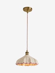 Cath Kidston Pink/Cream Ceramic Folded Ceiling Pendant - Image 5 of 6