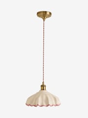Cath Kidston Pink/Cream Ceramic Folded Ceiling Pendant - Image 6 of 6
