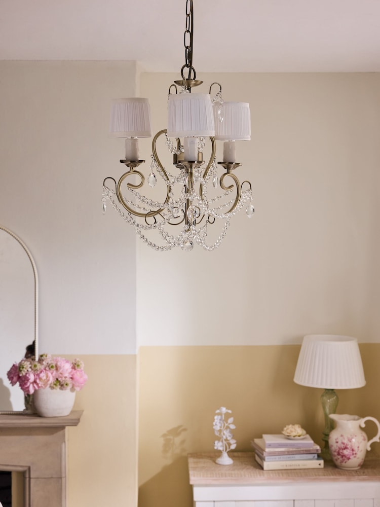 Shabby Chic by Rachel Ashwell® Brass Phoebe 3 Light Chandelier - Image 2 of 5