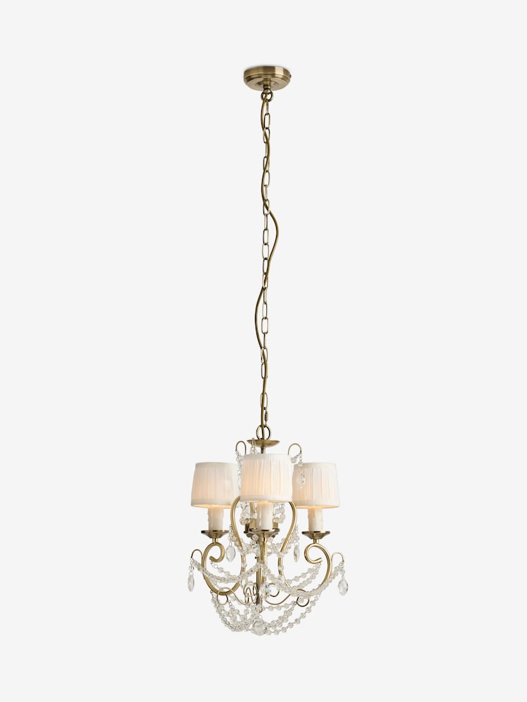 Shabby Chic by Rachel Ashwell® Brass Phoebe 3 Light Chandelier - Image 5 of 5