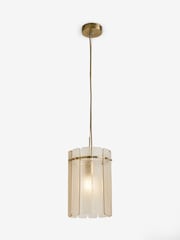 Lipsy Champagne Gold Crackle Glass Pendant Light - Image 3 of 4