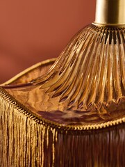 Laurence Llewelyn-Bowen Amber/Orange Speakeasy Fringe Pendant Light - Image 2 of 4