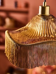 Laurence Llewelyn-Bowen Amber/Orange Speakeasy Fringe Pendant Light - Image 3 of 4