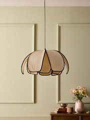 Nina Campbell Cream/Black Petalum Floral Pendant Light - Image 2 of 4
