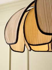 Nina Campbell Cream/Black Petalum Floral Pendant Light - Image 3 of 4