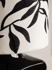Rockett St George Black/White Flower Print Silhouette Block Floor Lamp - Image 3 of 4