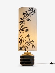 Rockett St George Black/White Flower Print Silhouette Block Floor Lamp - Image 4 of 4