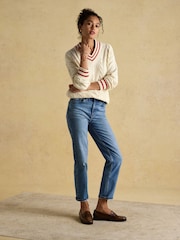 Joules Dibbly Cream Cotton Cable Knit Cricket Jumper - Image 4 of 9
