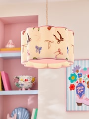 Eleanor Bowmer Pink Bow Print Scalloped Easy Fit Lamp Shade - Image 1 of 5