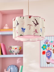 Eleanor Bowmer Pink Bow Print Scalloped Easy Fit Lamp Shade - Image 2 of 5