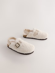 Cream Suede Slip-On Clogs - Image 1 of 4