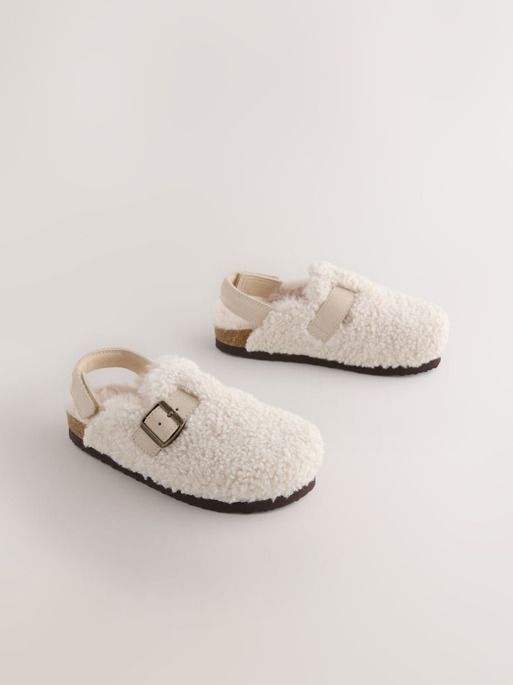 Cream Suede Slip-On Clogs - Image 1 of 4