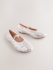 Ivory Sequin Ballet Shoes - Image 1 of 5