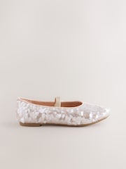 Ivory Sequin Ballet Shoes - Image 2 of 5