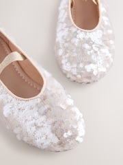 Ivory Sequin Ballet Shoes - Image 3 of 5