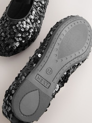 Black Sequin Ballet Shoes - Image 3 of 5