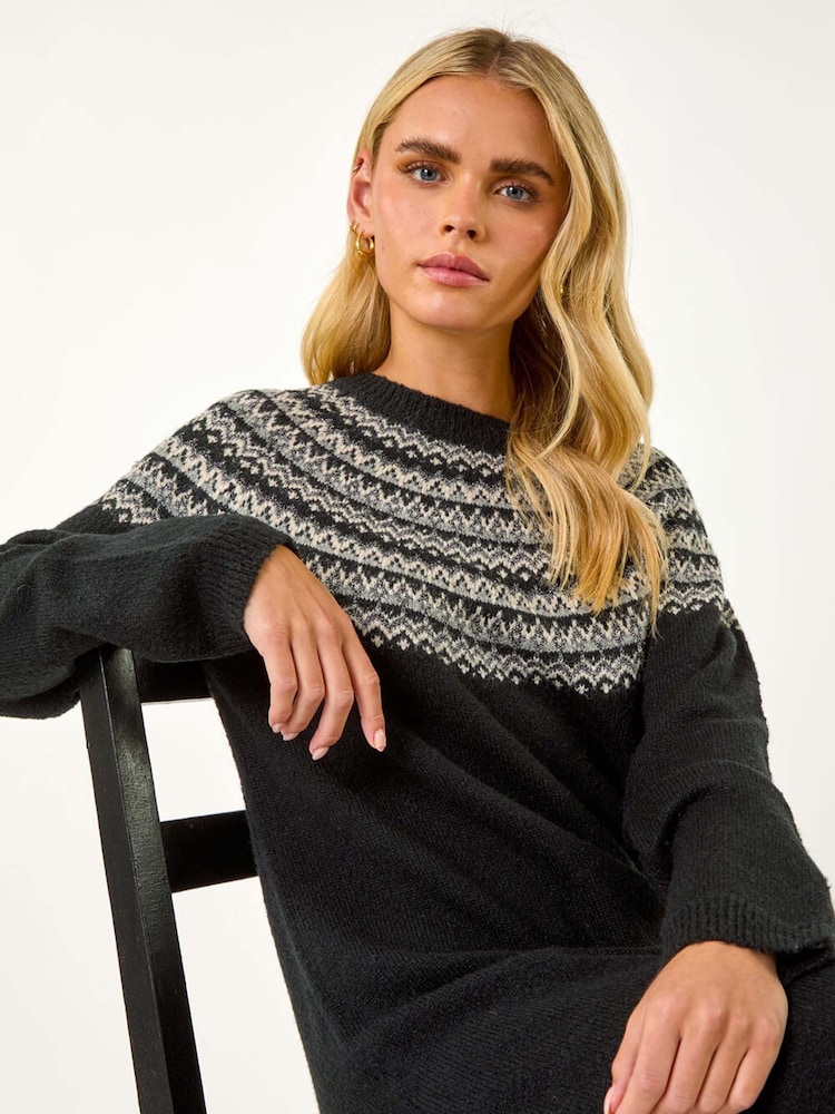 Roman Black Petite Knit Jumper Dress - Image 1 of 5