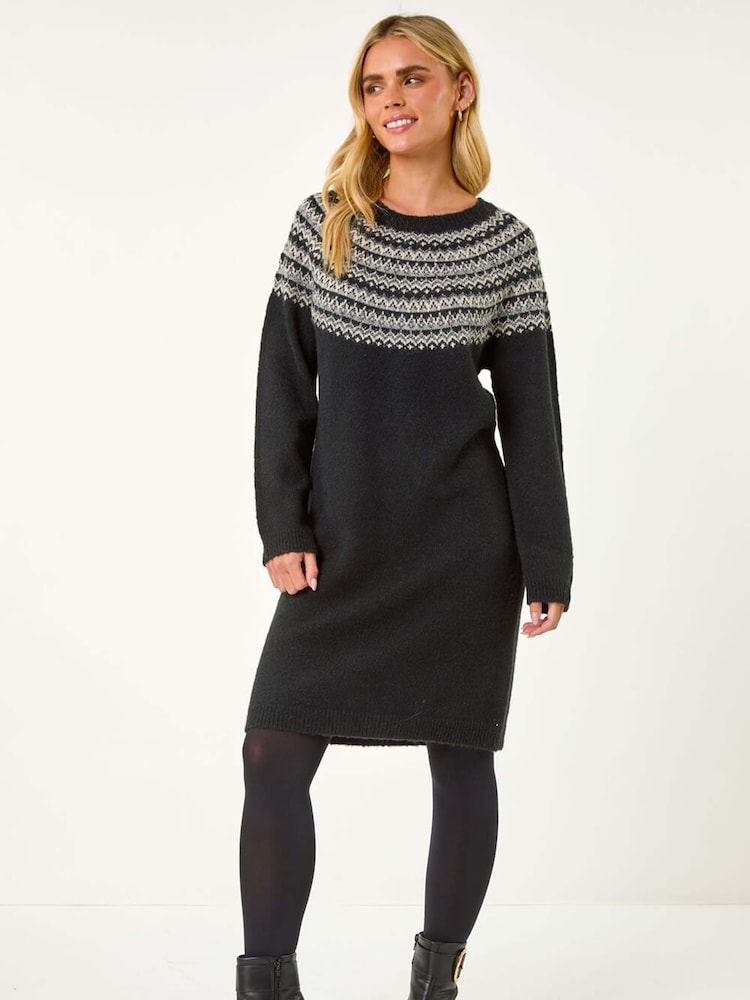 Roman Black Petite Knit Jumper Dress - Image 2 of 5