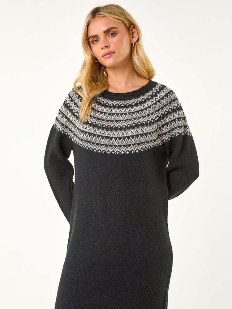 Roman Black Petite Knit Jumper Dress - Image 4 of 5