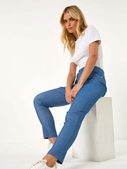 Roman Blue Petite Bengaline Stretch Trousers - Image 1 of 6