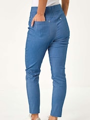 Roman Blue Petite Bengaline Stretch Trousers - Image 4 of 6