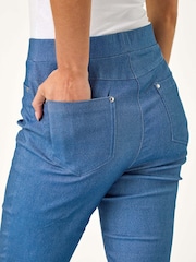 Roman Blue Petite Bengaline Stretch Trousers - Image 6 of 6