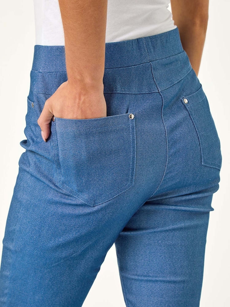 Roman Blue Petite Bengaline Stretch Trousers - Image 6 of 6