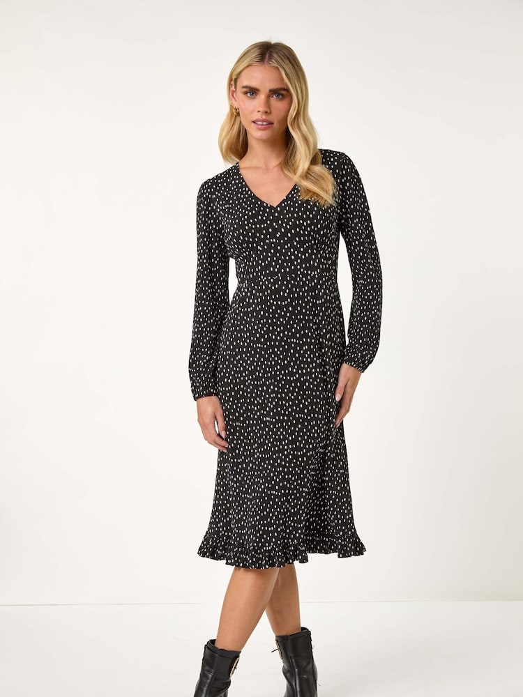Vestido plisado con lunares y volantes Petite de Roman - Imagen 1 de 5 Vestido plisado con lunares y volantes Petite de Roman - Imagen 1 de 5