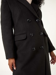 Roman Black Petite Double Breasted Coat - Image 5 of 5