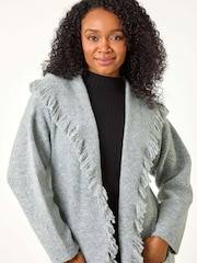 Roman Grey Petite Tassle Pocket Detail Cardigan - Image 5 of 6