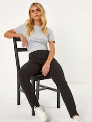Roman Black Petite Elastic Waist Ponte Stretch Jeans - Image 1 of 6