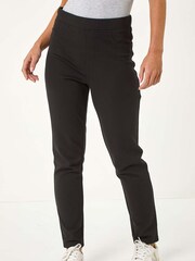 Roman Black Petite Elastic Waist Ponte Stretch Jeans - Image 5 of 6
