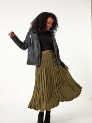 Roman Green Petite Crushed Pleated Skirt - Image 1 of 5