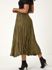 Roman Green Petite Crushed Pleated Skirt - Image 3 of 5