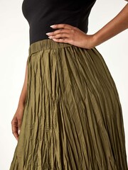 Roman Green Petite Crushed Pleated Skirt - Image 5 of 5