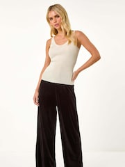 Roman Natural Ribbed Shimmer Knit Vest - Image 4 of 7