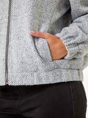 Roman Grey Petite Textured Bomber Style Jacket - Image 5 of 5