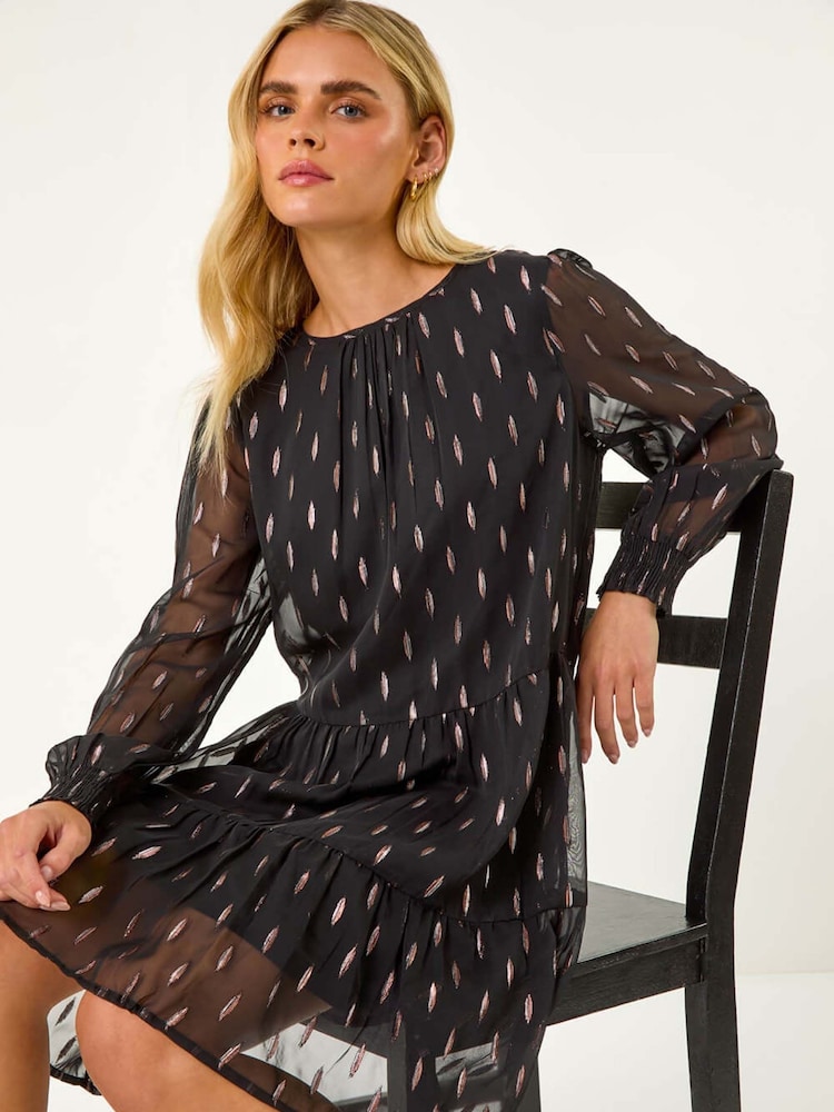 Schwarz - Roman – Jacquardkleid mit Metallic-Effekt, Petite - Bild 1 von 5 Schwarz - Roman – Jacquardkleid mit Metallic-Effekt, Petite - Bild 1 von 5